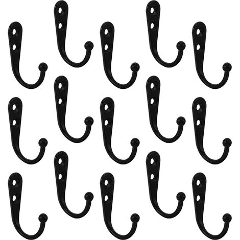 de 15 crochets muraux INOOMP en alliage de zinc noir (1/5)