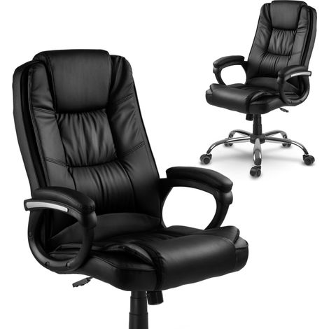 Ergonomischer Schreibtischstuhl mit zusätzlicher Polsterung - Schwarz (1/5)