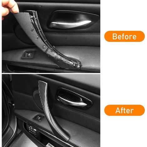 Compatibile con la maniglia interna della portiera per BMW Serie 3 E90 E91 E92 E93 323 325 328 330 335 Maniglia porta destra E90 E91 E92 E93 Maniglia interna + copertura esterna - Fibra di carbonio (1/4)