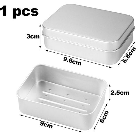 Seifenbox, Seifenbox aus festem Material, wasserdichte Reiseseifenbox, Aluminium-Seifenbox mit herausnehmbarem Abtropfgitter, geeignet für Seifenboxen in Hotels, Studentenwohnheimen und Badezimmern (1/4)