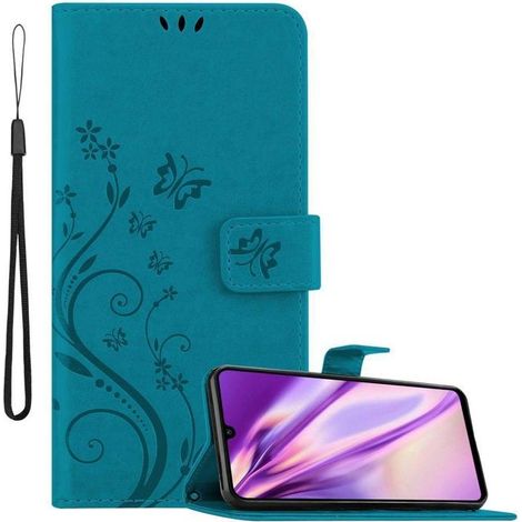 Coque à rabat pour Huawei P30 LITE Etui en BLEU FLORAL Protection Design Floral Portefeuille (1/4)