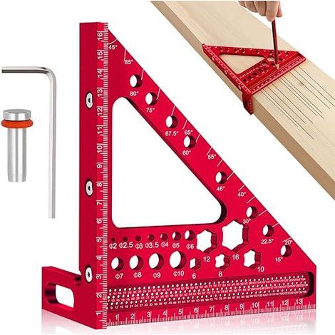 Règles équerres à angle droit pour menuisiers et ébénistes, règles de marquage multifonctionnelles de haute précision en alliage d'aluminium pour la décoration.