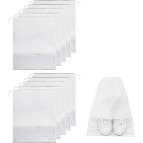 Lot de 10 Sac à Chaussures de Voyage,32 X 44cm,Sac de Rangement étanche pour Chaussures,Housse à Chaussures avec Fenêtre Transparente pour la Vie Quotidienne et Les Voyages