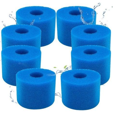 Lot de 8 filtres à mousse réutilisables et lavables pour piscine Intex Type S1, spa et piscine. (1/5)