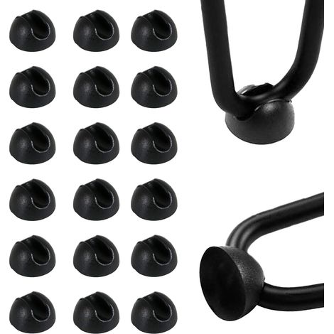 (Noir) 20 embouts de protection pour pieds de meubles en épingle à cheveux Compatibles avec les pieds de 10 mm à 12 mm (3/8" à 1/2") Embouts en caoutchouc, protections de sol, embouts de protection en