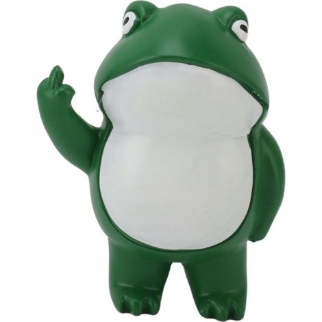Figurine Grenouille Doigt d'Honneur pour Extérieur - Décoration Originale Bureau ou Jardin (1/5)