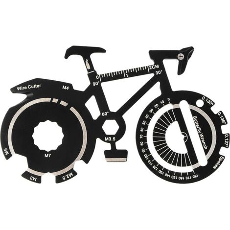 Décapsuleur - Acier Inoxydable - Pour Camping Randonnée Vélo - Outil Multifonction 12-en-1 - Noir (1/5)