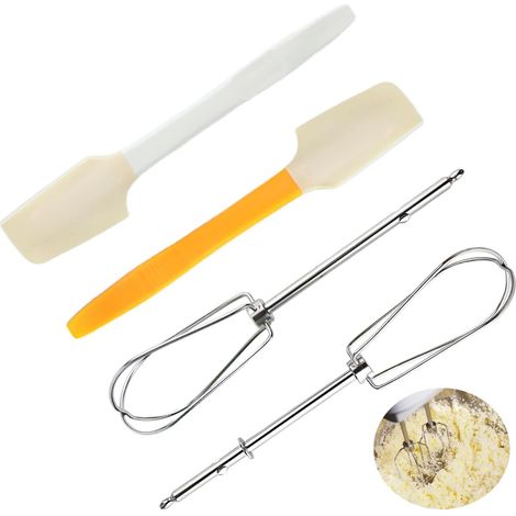 Lot De 2 Fouets Pour Batteur À Main De Rechange, Mélangeur À Main En Acier Inoxydable Pour Battre, Kit De Mélangeur De Rechange Pour Mélangeur À Main (1/5)