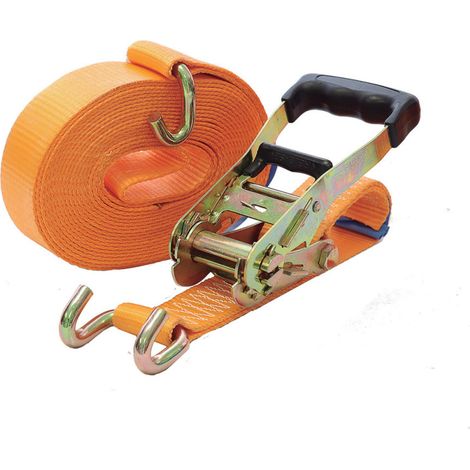 Correa de amarre de 2 partes 100% poliéster con ganchos, borde de borde naranja, 9 m - 5 t 580550 (1/3)