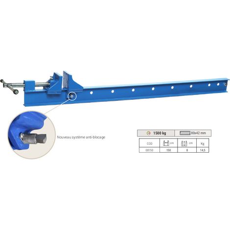 DORMANT PIHER V 80-100 cm – Longueur 150 cm – Sabots en fonte renforcée – Vis haute résistance filetage trapézoïdal