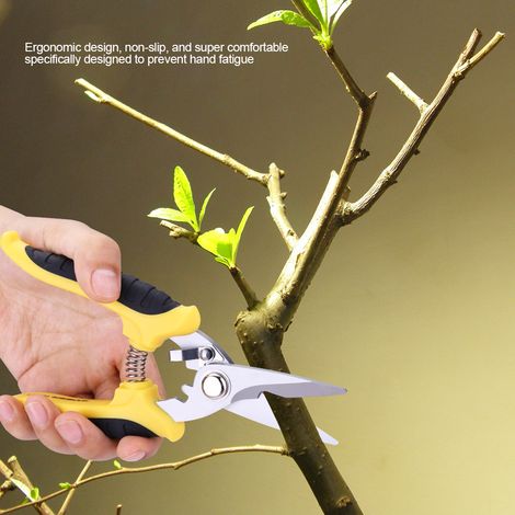 7-Zoll-Gartenschere aus Edelstahl, Pflanzenastschere, manuelles Gartengerät, robuster Astschneider für Gemüsegarten und Garten. (1/5)