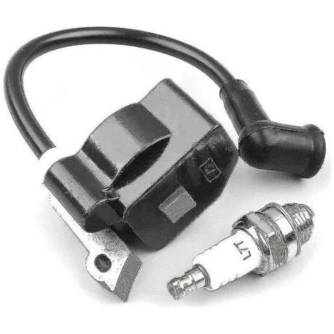 Bobine d'allumage pour débroussailleuses Stihl FS55, FS55C, FS46, FC55, FS38, FS45, HL45 et HS45 – Matériaux résistants en plastique et caoutchouc. (1/2)