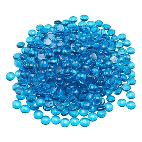 Verre de Feu pour Braséro, 4,5 kg, Pierres en Verre pour Foyer à Gaz, 19,05 mm, Perles de Verres, Sans Fumée, Réfléchissantes, Pierres Décoratives Résistantes, pour Cheminée à Gaz, Bleu Caraïbes (1/3)