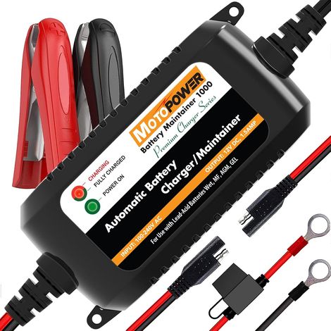 MP00206A 12V 1.5Amp Chargeur de Batterie entièrement Automatique/Mainteneur pour Les Voitures, Motos, VTT, VR, Powersports, Bateau et Plus (1/5)