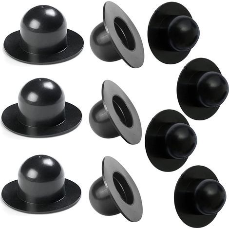 Pack of 10 replacement caps for pool filtration pumps, compatible with Intex and Bestway (black) (1/5)