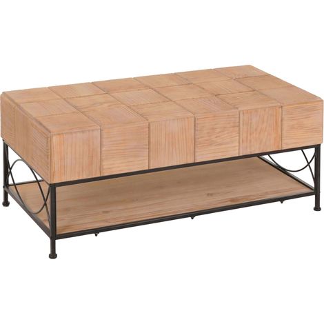 Table basse avec espace de rangement en bois et MDF et fer 51x120x61 cm 040008469