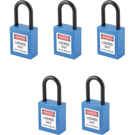 Lot de 5 cadenas de consignation/déconsignation de 38 mm en nylon résistant à la poussière et isolé, avec clé. (1/5)