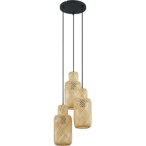 [GEBRAUCHT] B-Ware Lindby Venora Hängeleuchte Leuchte Lampe Hängelampe Deckenlampe Bambus Rondell