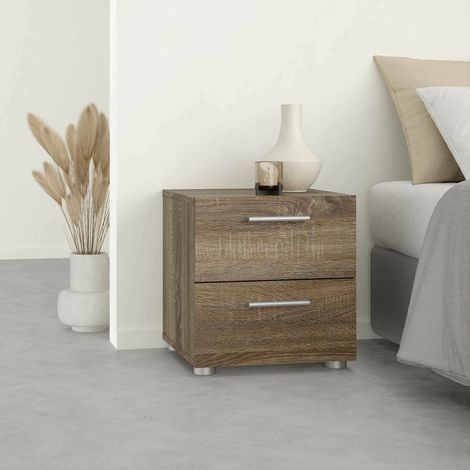 Dmora Table de chevet, couleur marron 40 x 42,3 x 40,25 cm, avec emballage renforcé (1/5)