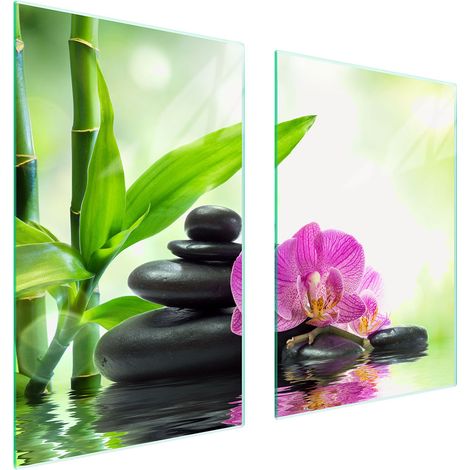 Assiette de protection en verre pour la cuisine 65x52 orchidée (1/5)