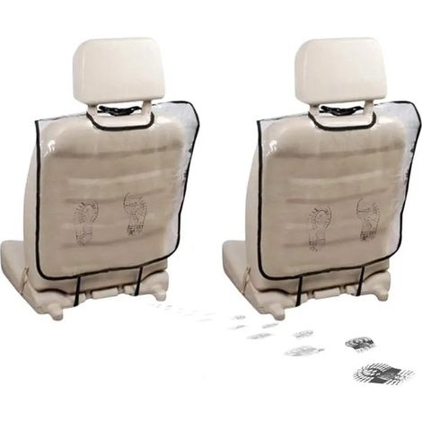 Housse de protection pour le dossier du siège auto, housse de protection pour le siège arrière de la voiture enfant, anti-poussière, anti-boue et anti-rayures, 58 cm x 42 cm, lot de 2 (1/5)