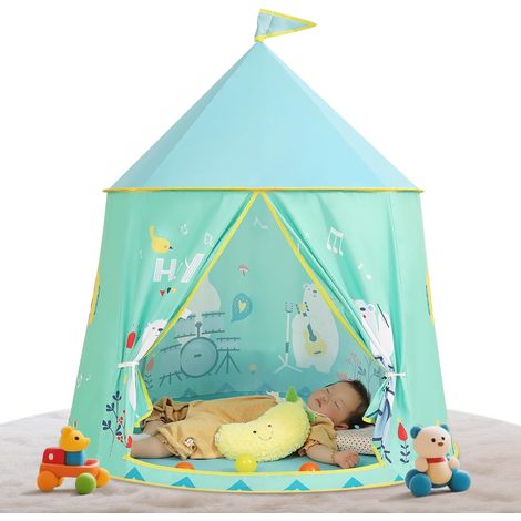 Tente de jeu pour l'intérieur et l'extérieur, Tente de jeu pour enfants, Princesse Prince tente de Château,Tente indienne, Tippi, salle de jeu pour enfants, cadeau d'anniversaire de Noël(green) (1/5)
