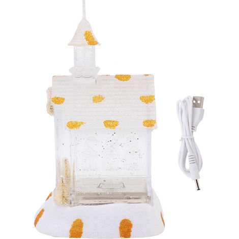 Boîte à Musique Maison De Noël Avec Éclairage LED, Décoration Festive Scène Hiver Givrée et Pailletée pour Table, Fonctionnement USB Et Piles (1/5)