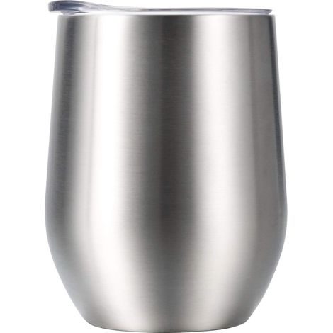 Tasse à Café Double Isolée,Verre à Vin en Acier Inoxydable avec Couvercle,Tasse de Voyage Réutilisable pour Lait, Café, Jus, Bière, Crème Glacée Couleur Acier (1/5)