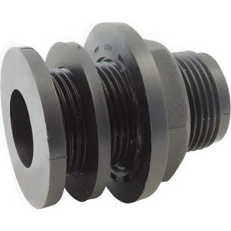 Raccord d'évacuation PVC traversée de paroi 20x27 – Fileté mâle – Joint plat EPDM pour raccordement cuve – Usage extérieur – Codital
