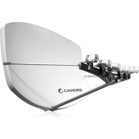 Cahors – Antenne parabolique multisatellite 36 dB – 4 supports LNB inclus – Fixation sur mât ø 40 à 60 mm – 140955
