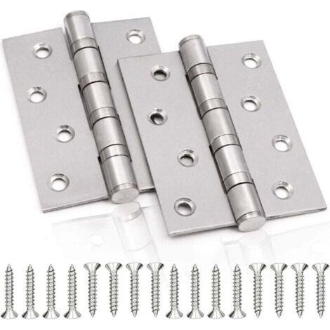 2 pièces de charnières de porte en acier inoxydable 304 matériau de charnière de piano en acier inoxydable avec 16 vis de porte porte solide interne,5 pouces,3 (1/4)