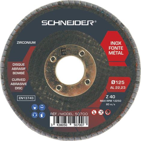 Disque à lamelles bombé 125x22mm GR 40 - lot de 10 pcs SCHNEIDER ELECTRO - 50700