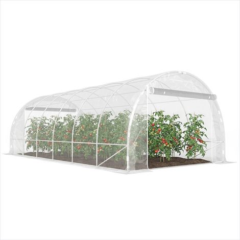 Serre de jardin tunnel 18 m² avec bâche PE anti-UV et armature (1/5)