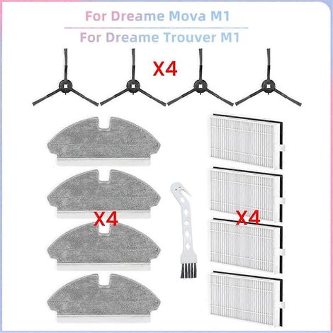 Pour aspirateur Dreame Mova M1 / Trouver M1 Pièces de rechange Brosse latérale Filtres HEPA Chiffon de nettoyage Accessoires (1/5)