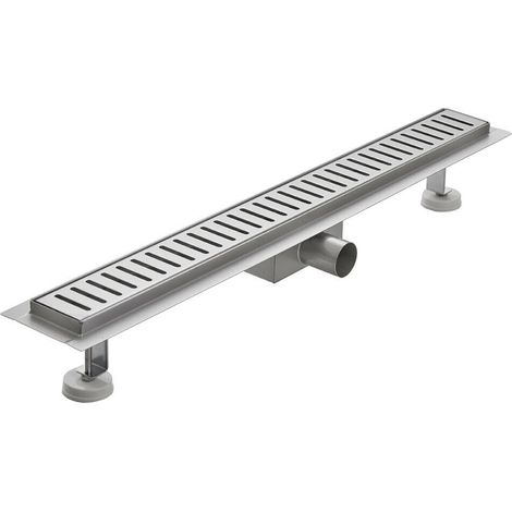 Canalina doccia di scarico a pavimento in acciaio inox mod. Stripe 50 cm
