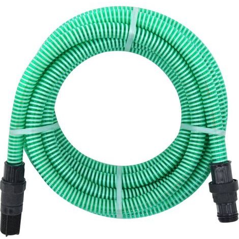 Tuyau d'aspiration avec raccords en PVC, vert, 1" x 10 m PVC (1/5)