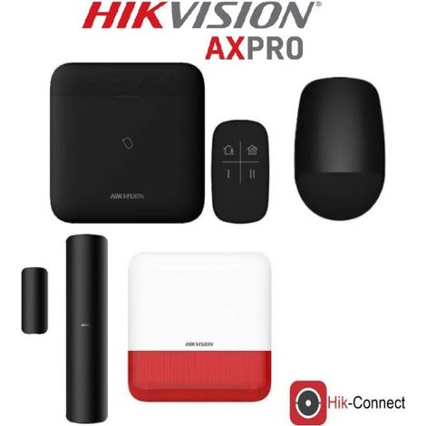 KIT ALLARME 96 ZONE HIKVISION 4G AXPRO BLACK GSM ANTIFURTO CASA SENZA FILI SIRENA WIRELESS APP