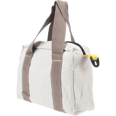 Weit zu öffnende, wasserdichte Werkzeugtasche mit großem Fassungsvermögen, 12-Zoll-Organizer aus grauem Canvas für Kleinteile, robuste Tragetasche (1/5)