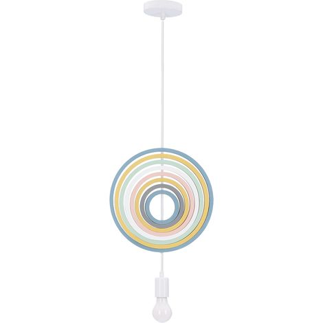 Suspension enfant multicolore 8 anneaux mobiles E27 20W Candellux (1/4)