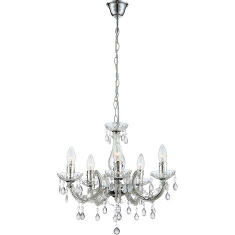 LED Kronleuchter Decken- Hänge- Pendel- Lampe Design Leuchte Luster Lüster Beleuchtung Kristall-Dekor Wohn- Ess- Zimmer (1/5)
