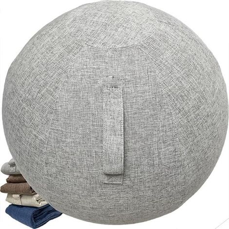 Housse pour ballon de yoga, 65cm, avec poignée, pour ballon d'entraînement, Pilates, protection pour ballon de yoga,Gris (1/4)