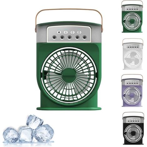 Ventilatore da tavolo portatile ricaricabile con 3 velocità, nero (1/5)