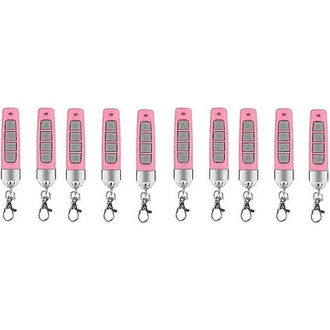 10er-Pack kompakte 433-MHz-Funk-Duplikatoren mit Fernbedienung für Garagentore und Einfahrtstore – Universell kompatibel – Rosa (1/5)