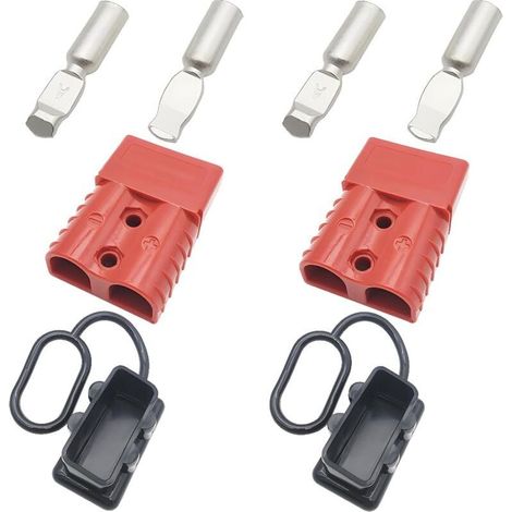 120A Connecteur Batterie, Kit de Prise de Connecteur de Déconnexion Rapide de la Batterie, pour Voitures Camionnettes Motos (Rouge) (1/5)