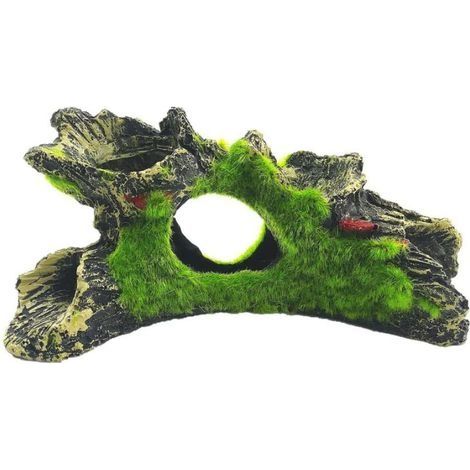 Aquarium Tronc d'arbre DéCoration, RéSine pour DéCoration Fish Tank, pour Cacher Les Crevettes et Les Poissons Paysage Roche Cacher Arbre de Grotte Aquarium DéCoration(C) (1/5)