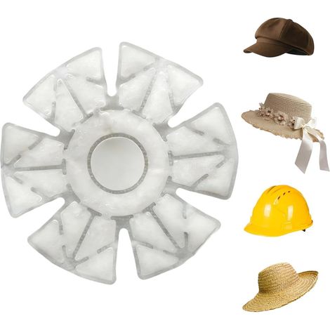 Poche glace réutilisable pour chapeau et casque de chantier, insert réfrigérant anti-chaleur randonnée cyclisme moto football été (1/5)