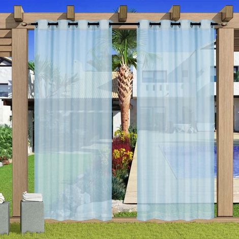 Voile - Rideau Transparent Polyester - Pour Fenêtre Salon Chambre Porte Coulissante - 132 x 213 cm - Blanc - 1 Panneau (1/5)