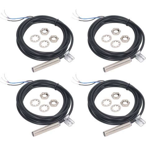 4 interrupteurs de proximité inductifs 8mm, sortie NPN, 3 fils normalement ouvert, capteur de proximité 6-36V DC (1/5)