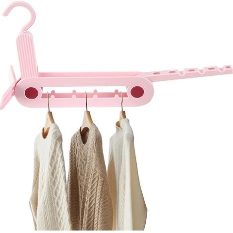 Lot de portants de voyage pliables génériques - Portants compacts  Cintres pliables peu encombrants, organisateur de vêtements portable et robuste pour la maison, l'hôtel, les vacances et les v (1/5)