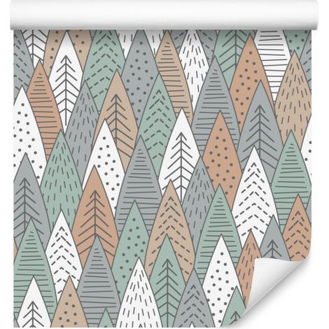 Carta da parati con motivo alberi scandinavi per soggiorno e camera da letto, 50x1000 cm (1/5)